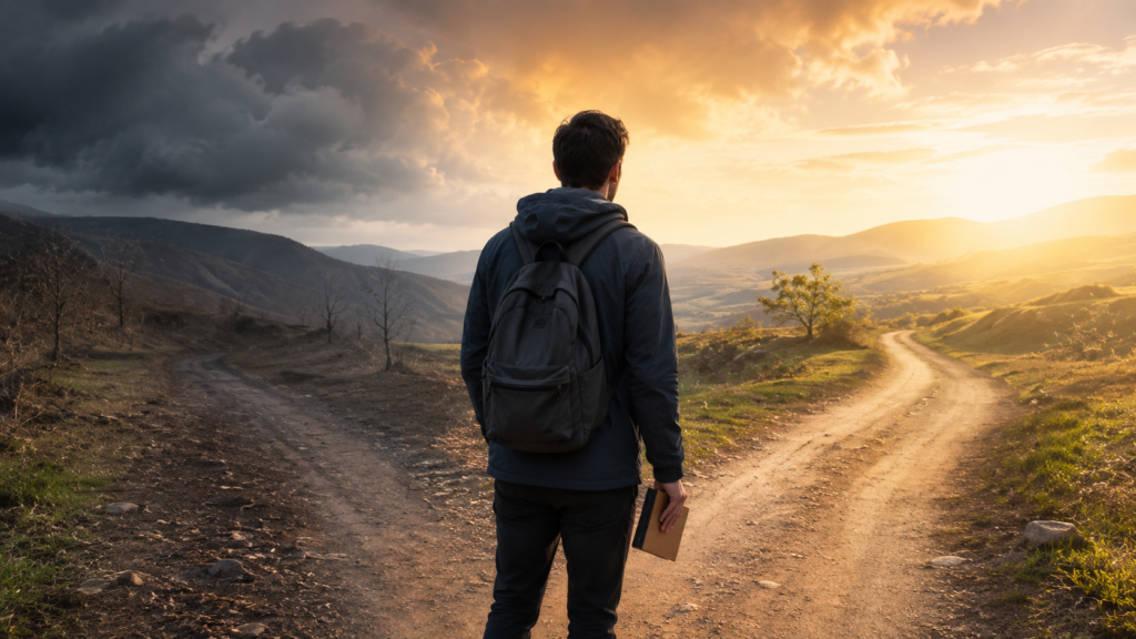 Man looking for a way